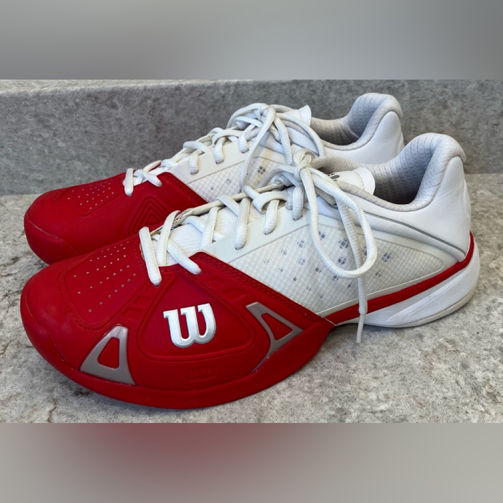 Wilson Red and White Men's Athletic Tennis Shoes